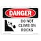 Signmission Safety Sign, OSHA Danger, 7" Height, Do Not Climb On Rocks, Landscape OS-DS-D-710-L-2090 - alternate 1